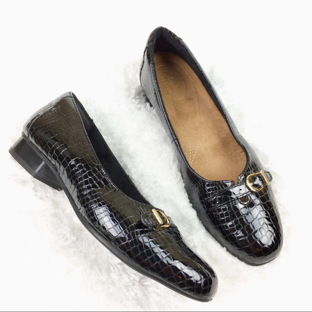 Clarks Artisan Keesha Raine Black Flats 8